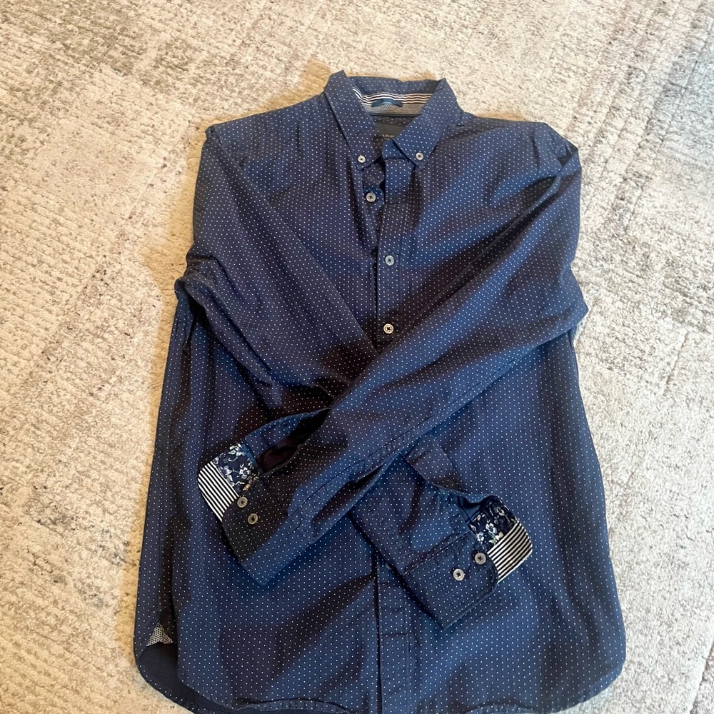 Denim & Flower Dark Blue Patterned Shirt